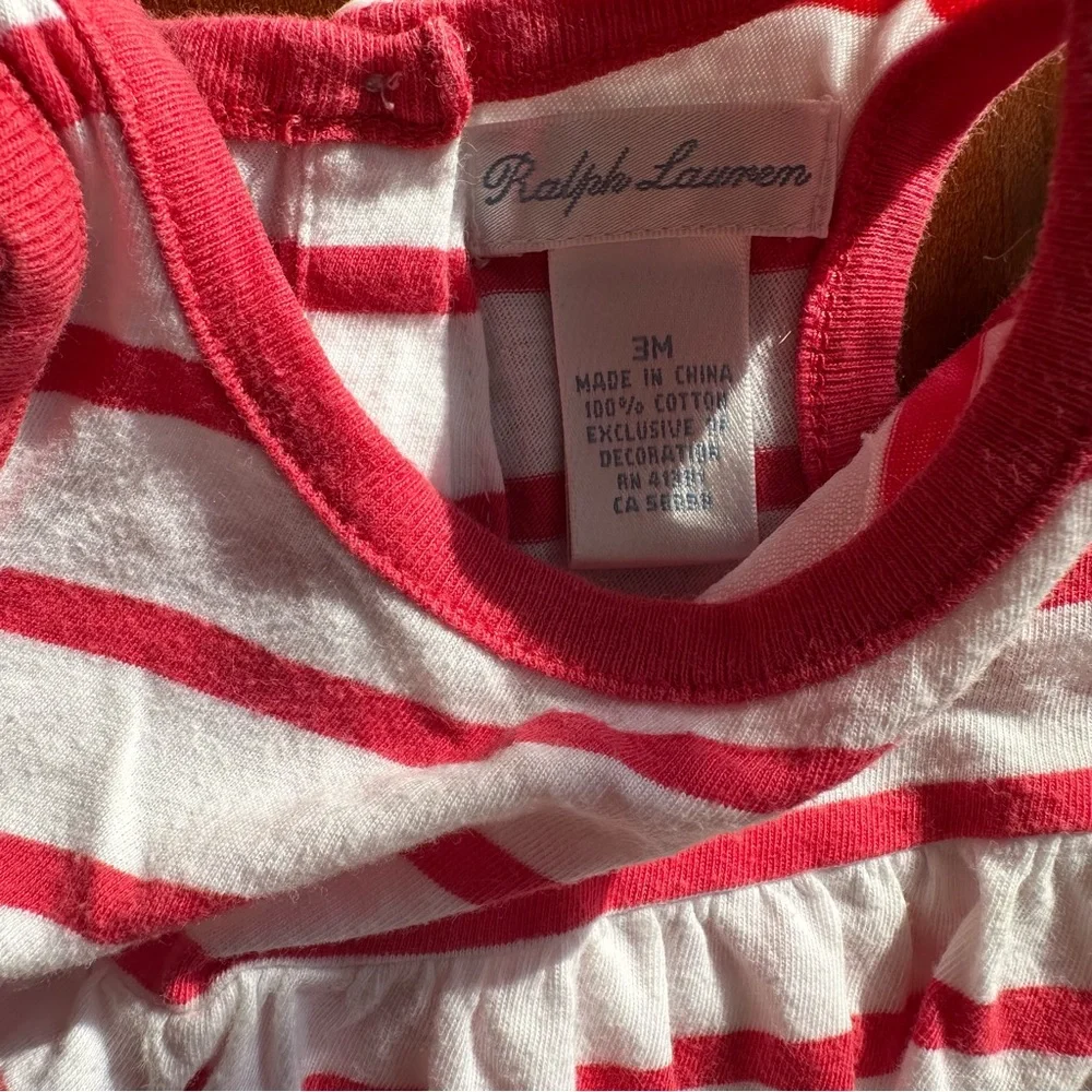 Ralph Lauren Spring Lot - Red Stripes, Yellow Ruffles + floral collars. Size 3m - Picture 4 of 12